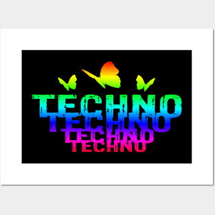 Techno Fading EDM Music Festival Posters and Art